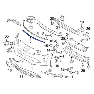 Toyota OE - Front Center Bumper Cover Support Rail