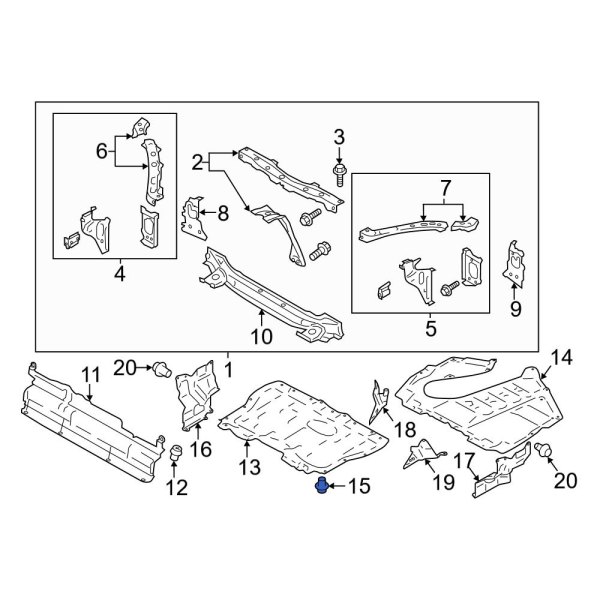 Radiator Support Splash Shield Clip