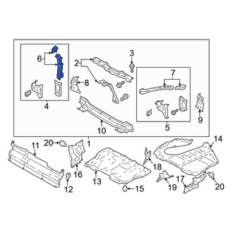 Toyota OE - Front Right Upper Radiator Support Panel