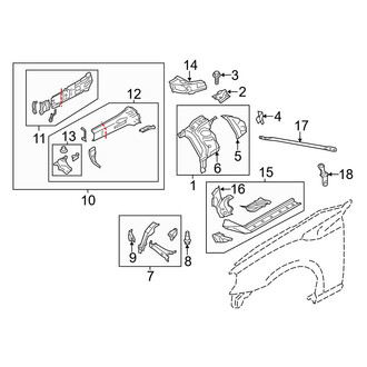 Toyota OE - Front Left Frame Side Member Assembly