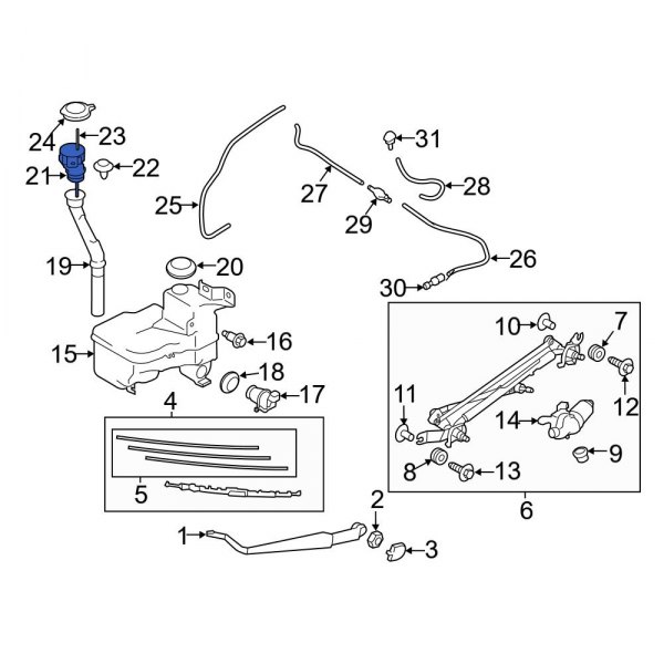 Washer Fluid Reservoir Filler Pipe Bracket