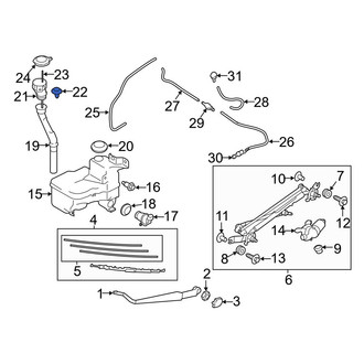 Toyota OE - Washer Fluid Reservoir Filler Pipe Clip