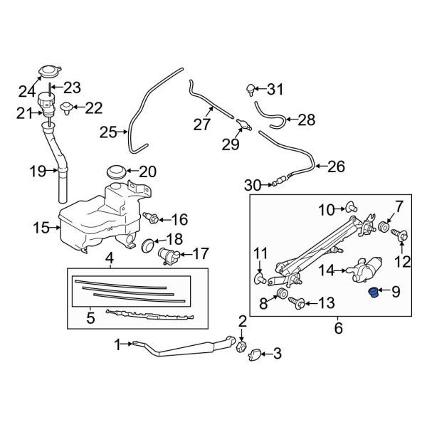 Windshield Wiper Linkage Bushing