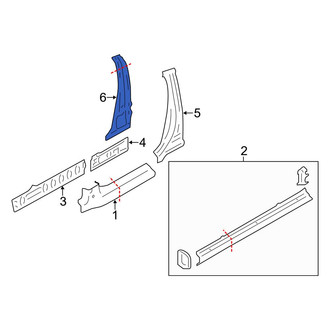 Toyota OE - Left Body B-Pillar Reinforcement