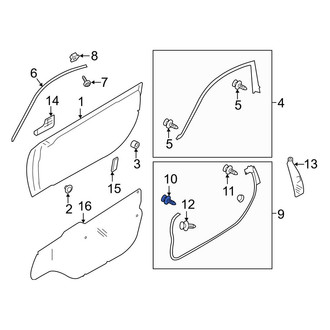 Toyota OE - Front Lower Door Seal Clip