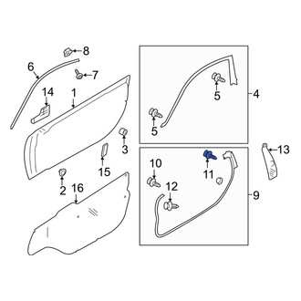 Toyota OE - Front Lower Door Seal Clip