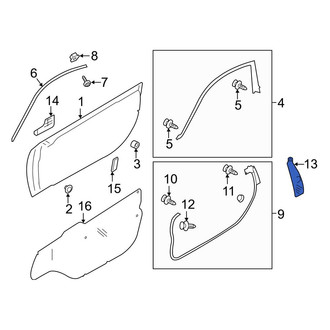 Toyota OE - Left Door Shell Seal