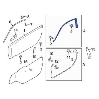 Toyota OE - Left Upper Door Seal