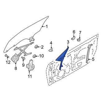 Toyota OE - Front Left Vent Window Assembly