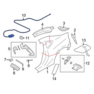 Toyota OE - Rear Fuel Filler Door Release Cable