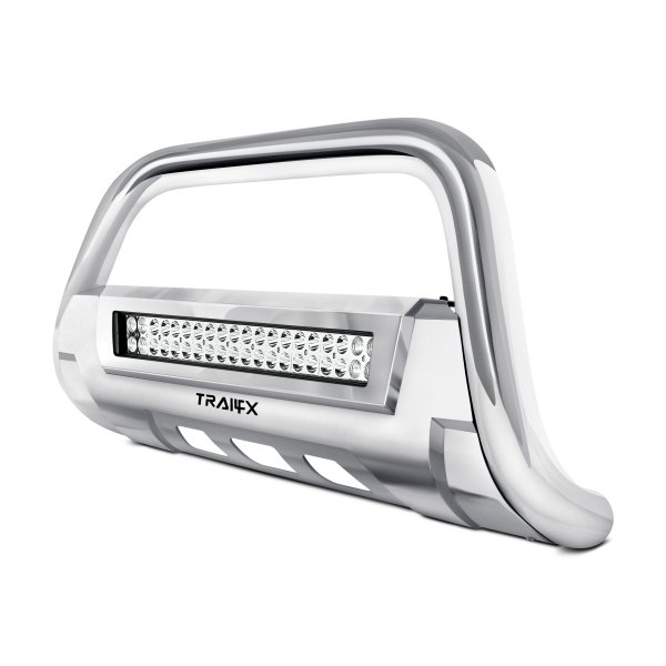 TrailFX® - 3.5" Oval Polished LED Bull Bar with Skid Plate