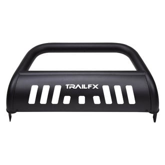TrailFX® - 3" Black Round Bull Bar with Black Skid Plate