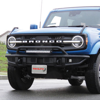 TrailFX® - Full Width Black Powder Coated Front Pre-Runner Bumper with Hoop