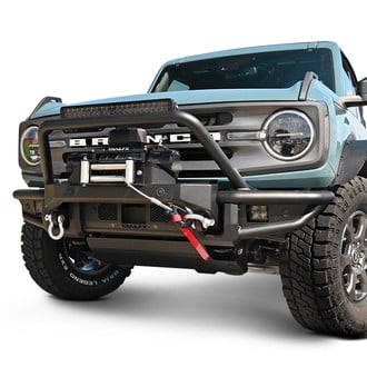 TrailFX® - Full Width Black Powder Coated Front Winch Pre-Runner Bumper with Pre-Runner