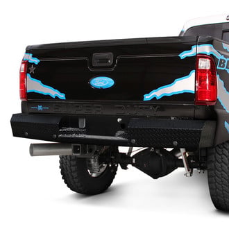 TrailFX® - Treadplate Full Width Black Rear HD Bumper