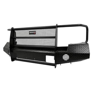 TrailFX® - Treadplate Full Width Black Powder Coated Front HD Bumper with Mesh Brush Guard