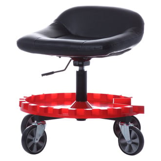 TraXion® - Monster Gear™ 400 lb 13.5" to 17.5" Mobile Rolling Tractor Style Creeper Seat with Adjustable Height and Tool Tray