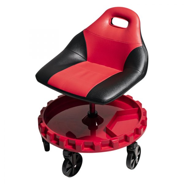 TraXion® - Pro Gear™ 400 lb 13.5" to 17.5" Red/Black Heavy-Duty Racing Inspired Creeper Seat with Adjustable Height and Tool Tray
