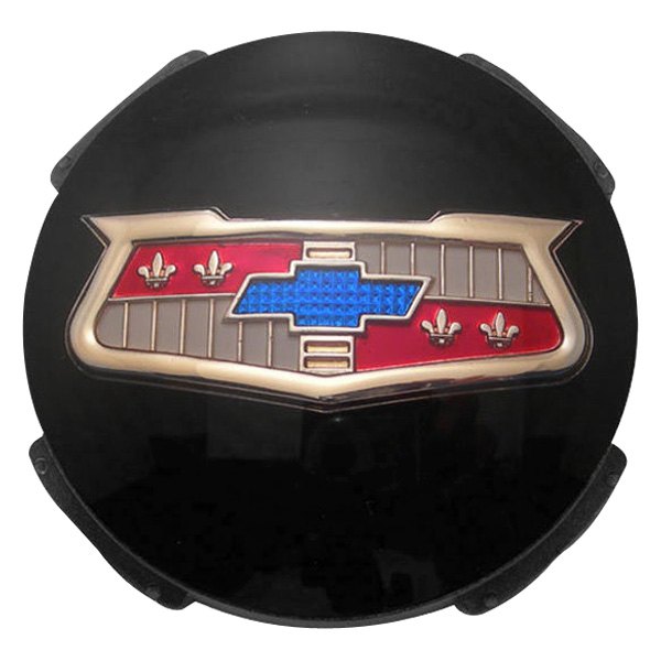 Trim Parts® - Black Wheel Spinner Emblem With Bow Tie Logo
