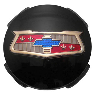 Trim Parts® - Black Wheel Spinner Emblem With Bow Tie Logo