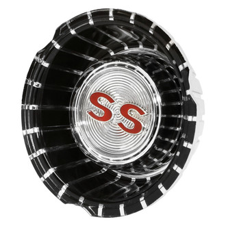Trim Parts® - Black Wheel Cover Emblem With SS Logo