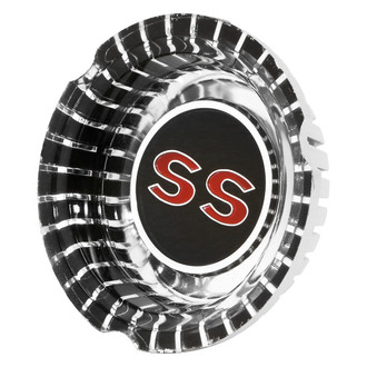 Trim Parts® - Black Wheel Cover Emblem With SS Logo