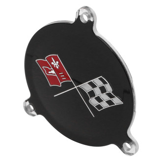 Trim Parts® - Silver Wheel Spinner Emblem With Cross Flags Logo