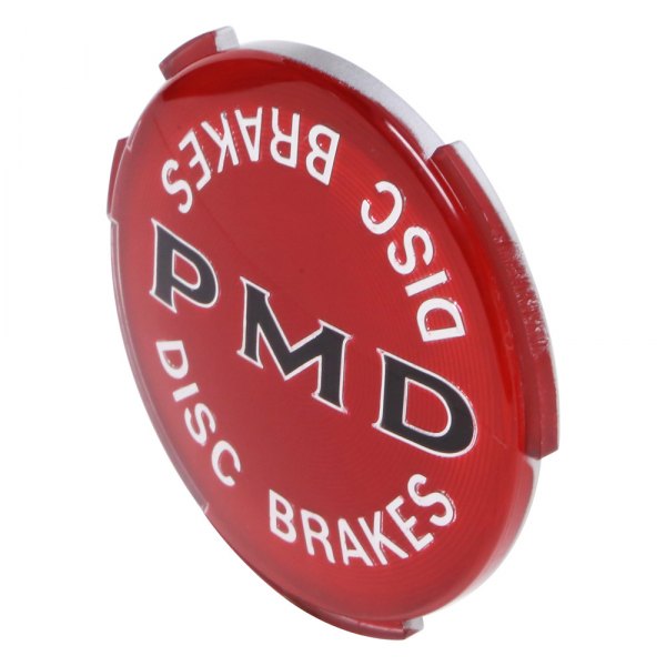 Trim Parts® - Red Wheel Cover Emblem With PMD Disc Brakes Logo