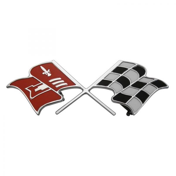 Trim Parts® - Crossed Flags Trunk Lid Emblem Insert