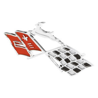Trim Parts® - Impala Style Crossed Flags Shift Plate Console Emblem