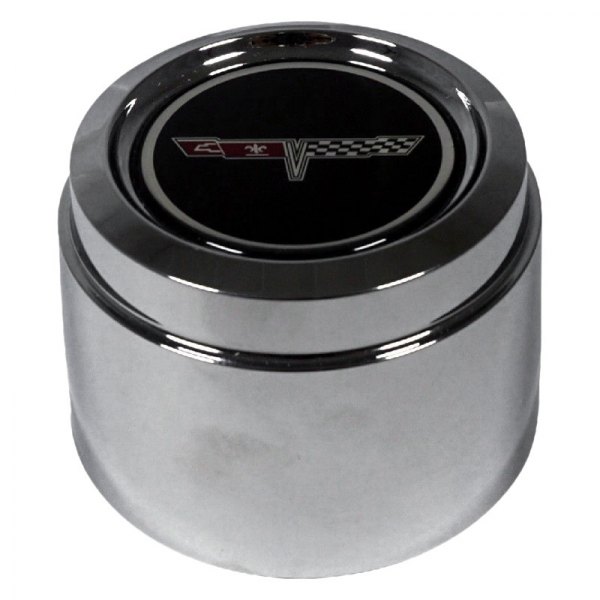 Trim Parts® - Silver Wheel Center Cap With Black Center and Chevrolet Corvette Logo