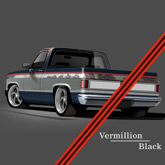Trim Parts® - Vermillion/Black Paint Break Stripe Kit