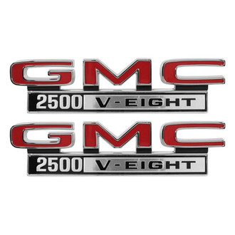 Trim Parts® - "GMC 2500 V-Eight" Front Fender Emblems