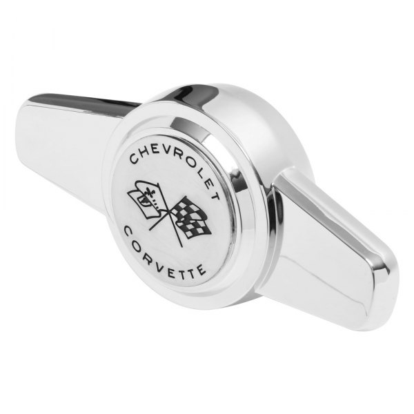 Trim Parts® - Silver Wheel Spinner With Cross Flags Logo