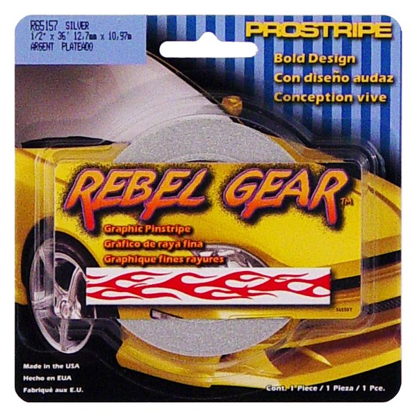 Trimbrite® - Rebel Gear™ 1/2" x 36' Silver Pinstripe Tape