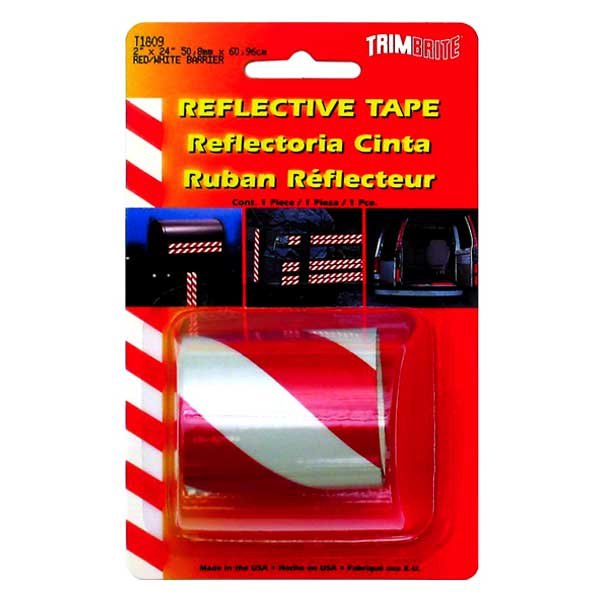 Trimbrite® - 2" x 24" Red/White Light Reflective Vinyl Tape