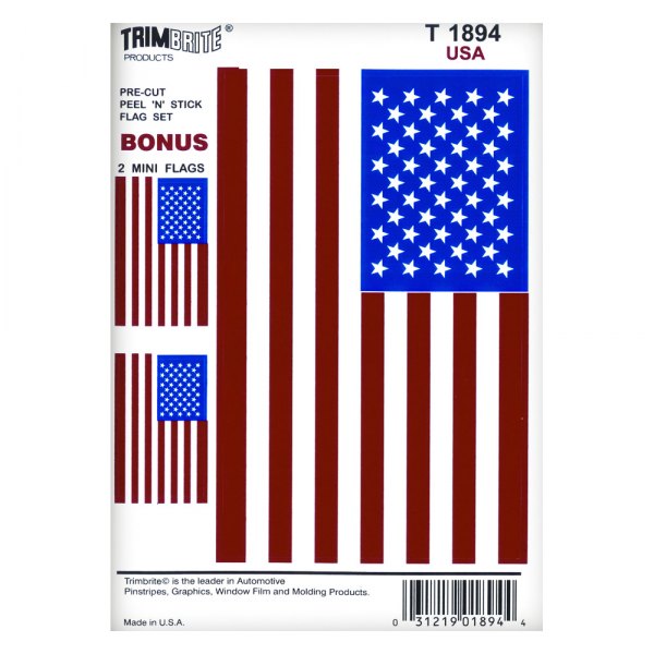 Trimbrite® - "American Flag" 3-1/2" x 5-1/4" Vinyl Decal Set