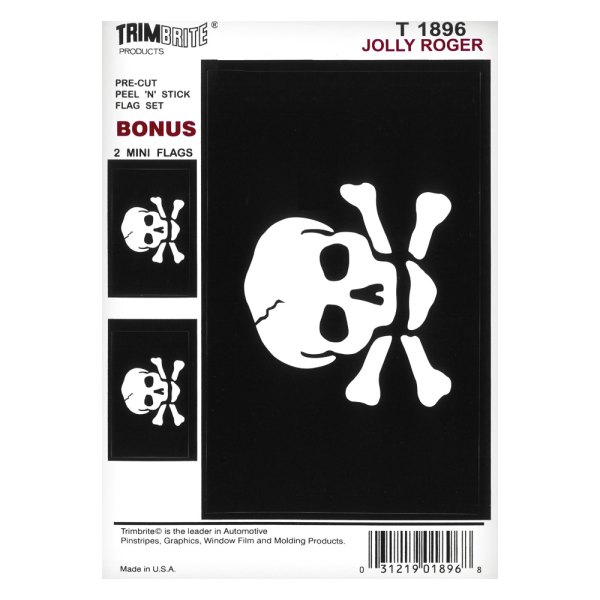 Trimbrite® - "Jolly Roger Flag" 3-1/2" x 5-1/4" Vinyl Decal Set