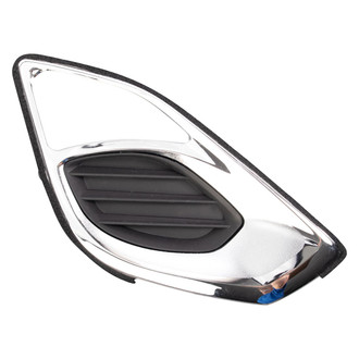 TRQ® - Chrome and Black Passenger Side Fog Light Cover