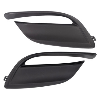 TRQ® - Black Front Driver and Passenger Side Fog Light Cover