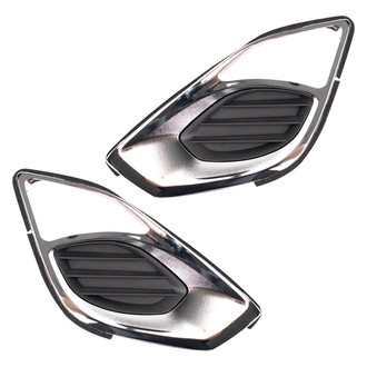 TRQ® - Black Front Driver and Passenger Side Fog Light Cover