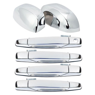 TRQ® - 6-Piece Exterior Door Handles & Mirror Cap Trim Kit