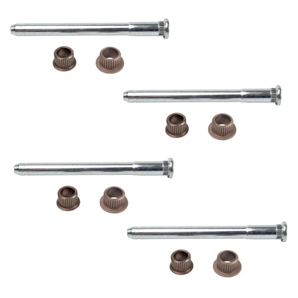TRQ® - Rear Driver and Passenger Side Upper and Lower Door Hinge Pin and Bushing Kit