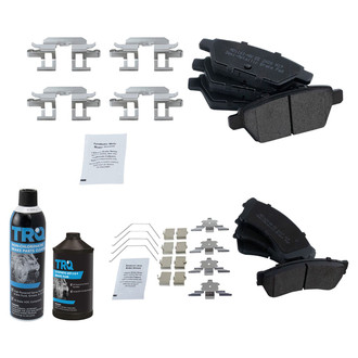 TRQ® - Semi-Metallic Front and Rear Disc Brake Pads