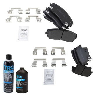 TRQ® - Semi-Metallic Front and Rear Disc Brake Pads