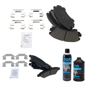 TRQ® - Ceramic Front and Rear Disc Brake Pads