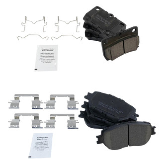 TRQ® - Ceramic Front and Rear Disc Brake Pads