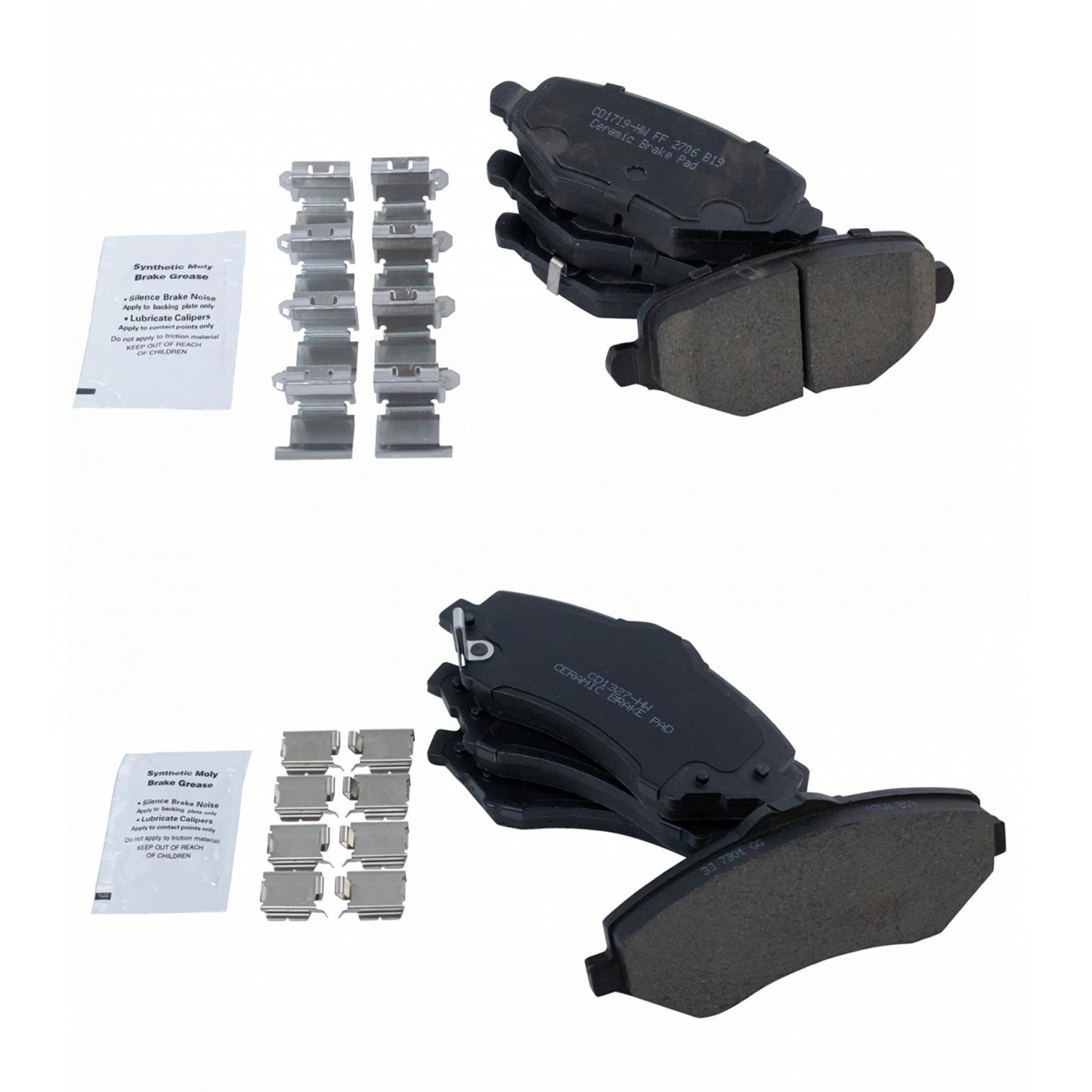 TRQ® BFA20085 - Ceramic Front and Rear Disc Brake Pads