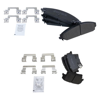 TRQ® - Semi-Metallic Front and Rear Disc Brake Pads