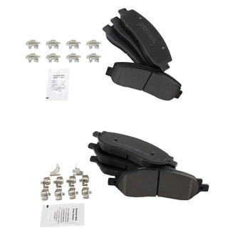 TRQ® - Semi-Metallic Front and Rear Disc Brake Pads